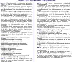 arreté du 12 novembre 1990